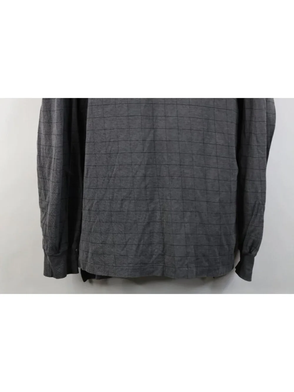 Vintage 90s Ralph Lauren Mens Large Faded Knit Collared Long Sleeve Polo Plaid